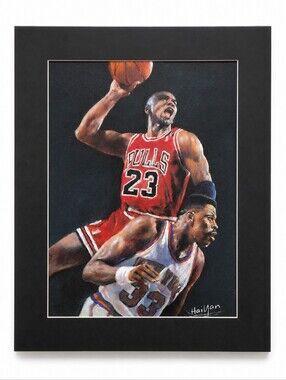 Michael Jorden #23 Chicago Bulls & Patrick Ewing #33 New York Knicks Lithograph